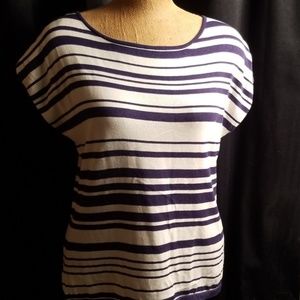 Coldwater Creek Navy & White silk sweater